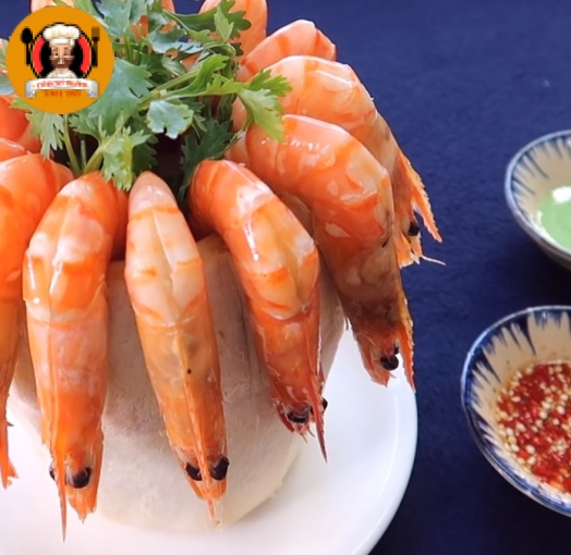 Tôm hấp nước dừa