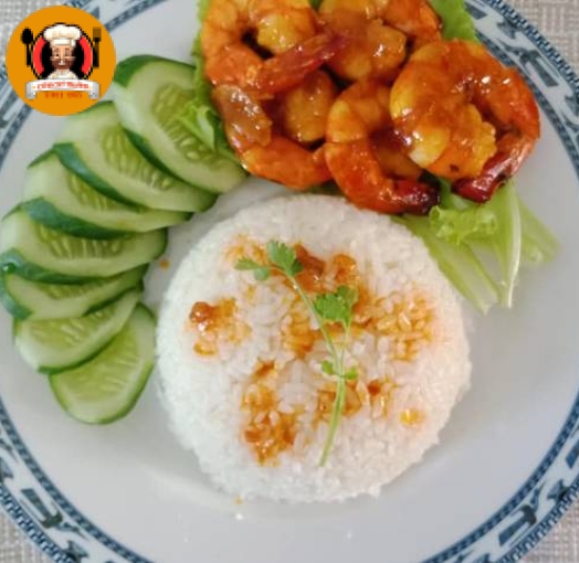 Cơm tôm rim